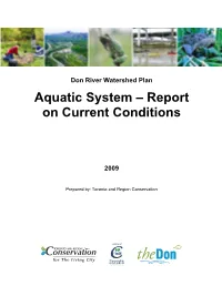 Aquatic System – Report on Current Conditions
