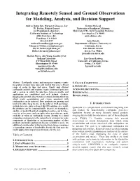 Integrating Remotely Sensed and Ground Observations for Modeling, Analysis, and Decision Support