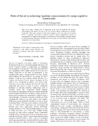 Machine Consciousness by Using Cognitive Frameworks