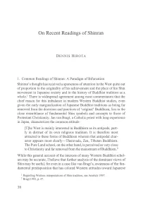 On Recent Readings of Shinran