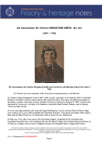 Air Commodore Sir Charles KINGSFORD SMITH MC, AFC