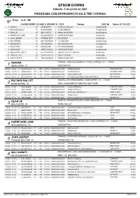 EPSOM DOWNS Sábado -5 De Junho De 2021 PROGRAMA COM RETROSPECTO DA 2.708ª CORRIDA