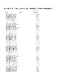 Fiscal Year 2013 Title I Grants to Local Educational Agencies - OKLAHOMA