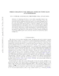 Period Relations for Riemann Surfaces with Many Automorphisms