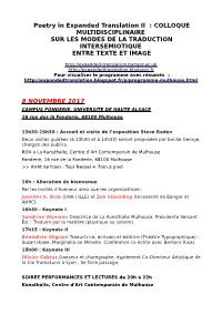 Poetry in Expanded Translation II : COLLOQUE MULTIDISCIPLINAIRE SUR LES MODES DE LA TRADUCTION INTERSEMIOTIQUE ENTRE TEXTE ET IMAGE