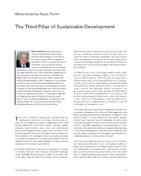 Preface Mikhail Gorbachev 'The Third Pillar of Sustainable Development'