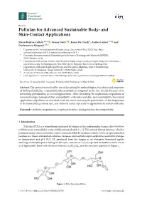 Pullulan for Advanced Sustainable Body- and Skin-Contact Applications