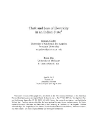 Theft and Loss of Electricity in an Indian State1