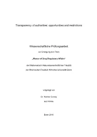 Transparency of Authorities: Opportunities and Restrictions
