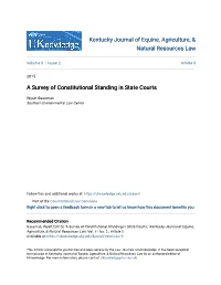 A Survey of Constitutional Standing in State Courts