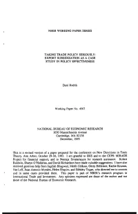 And in Some Cases Provided Them. This Paper Is Part of NBER's Research Program in International Trade and Investment