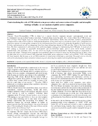Contextualizing the Role of CSR Initiatives in Preservation and Conservation of Tangible and Intangible Heritage of India: a Case Analysis of Public Sector Companies