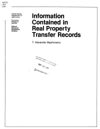 Information Contained in Reai Property Transfer Records