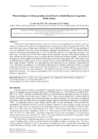 Physical Impact of Grazing by Sheep on the Dynamics of Nama Karoo Subshrub/Grass Vegetation in South Africa