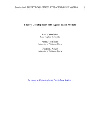 Theory Development with Agent-Based Models 1