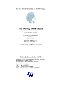 Darmstadt University of Technology the Edonkey 2000