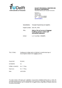 State of the Art Survey of Baggage Handling Systems Control and Automated Equipment
