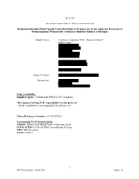 A221102 Randomized Double-Blind Placebo Controlled Study Of