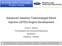 Advanced Gasoline Turbocharged Direct Injection (GTDI) Engine Development
