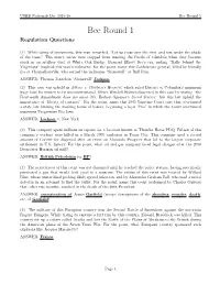 Bee Round 1 Bee Round 1 Regulation Questions
