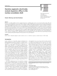 Harmine Augments Electrically Evoked Dopamine Efflux in the Nucleus Accumbens Shell