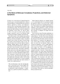 In the Name of Brâncuşi: Complexes, Projections, and Historical Symptoms