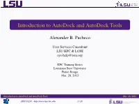 Introduction to Autodock and Autodock Tools