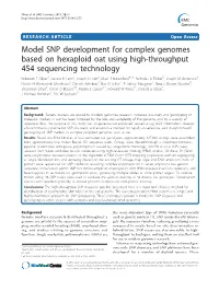 Model SNP Development for Complex Genomes Based on Hexaploid Oat