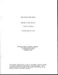 Nber Working Paper Series Theories of Wage Rigidity
