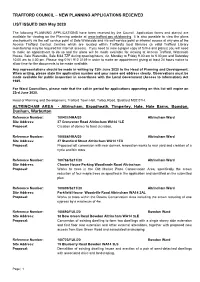 New Planning Applications Received List