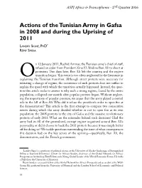 Actions of the Tunisian Army in Gafsa in 2008 and During the Uprising of 2011