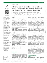 Autosomal-Recessive Cerebellar Ataxia Caused by a Novel ADCK3
