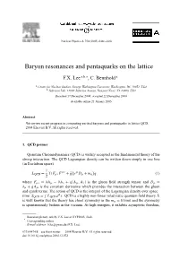 Baryon Resonances and Pentaquarks on the Lattice ✩