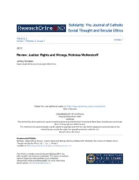 Justice: Rights and Wrongs, Nicholas Wolterstorff