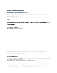Modeling of Flash Boiling Flows in Injectors with Gasoline-Ethanol Fuel Blends