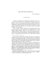 Regulating Sports Gaming Data