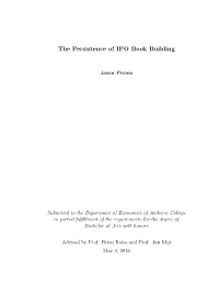 The Persistence of IPO Book Building