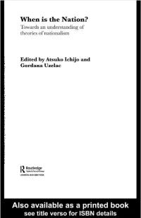 Towards an Understanding of Theories of Nationalism
