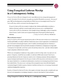 Using Evangelical Lutheran Worship in a Contemporary Setting.Pmd