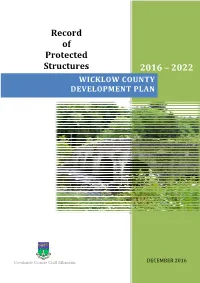 2016 – 2022 Record of Protected Structures