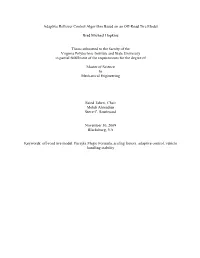 Adaptive Rollover Control Algorithm Based on an Off-Road Tire Model