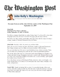 John Kelly's Washington: On-Line Chat with Jeff Rubin