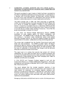 2. Edinburgh, Lothians, Borders and Fife Forum (Elbff) - Proposal to Participate in a Shadow Joint Committee for Roads Collaboration