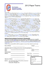 Application Form for Subsidy of Travel Before 31St December 2013 This Form Is to Be Used by Athletes Who Have Been Selected in a NZSS Paper Team During 2012