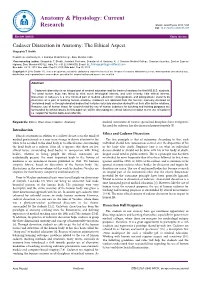 Cadaver Dissection in Anatomy: the Ethical Aspect Shaguphta T