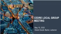 Cedre Local Group Meeting