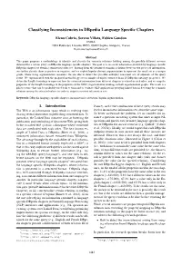 Classifying Inconsistencies in Dbpedia Language Specific Chapters
