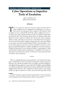 Cyber Operations As Imperfect Tools of Escalation