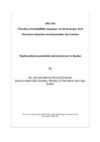 Hydrocarbons Potential and Resources in Sudan