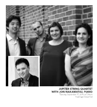 Jupiter String Quartet with Jon Nakamatsu, Piano